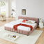 Très grand lit tapissier, cadre de lit rembourré confortable, tissu chenille, avec tête de lit et cadre de lit solide. Avec tiroir pour le rangement-50109792-50109798
