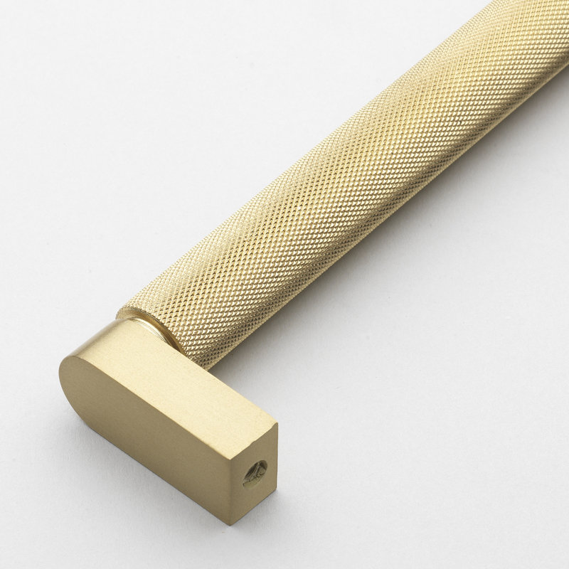 Kapri Collection Knurled Cabinet Bar Pull, Satin Gold, 5.06"