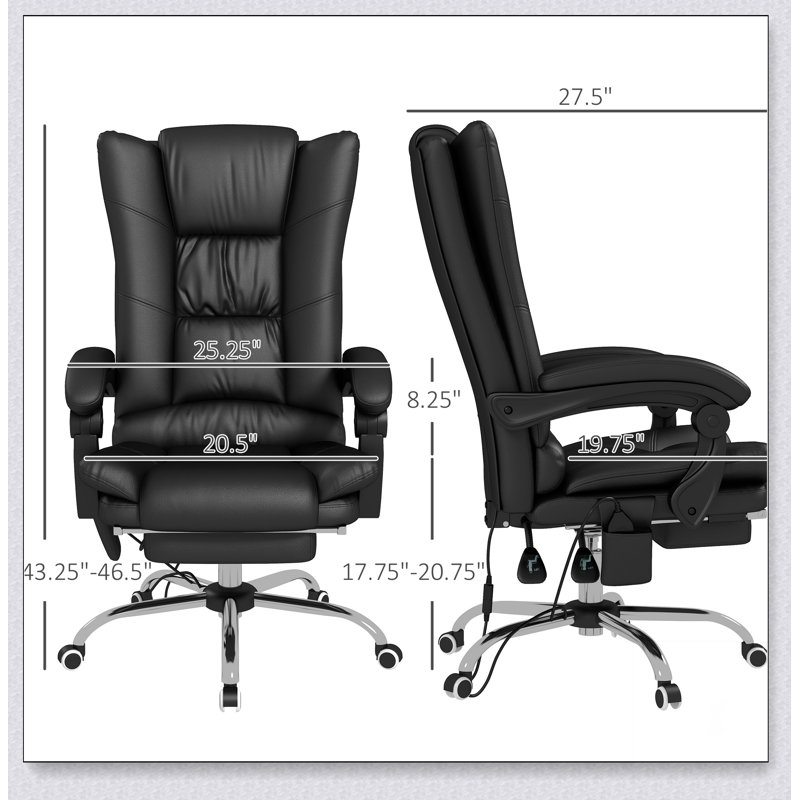 Chaise de bureau Vinsetto Vibration Massage
