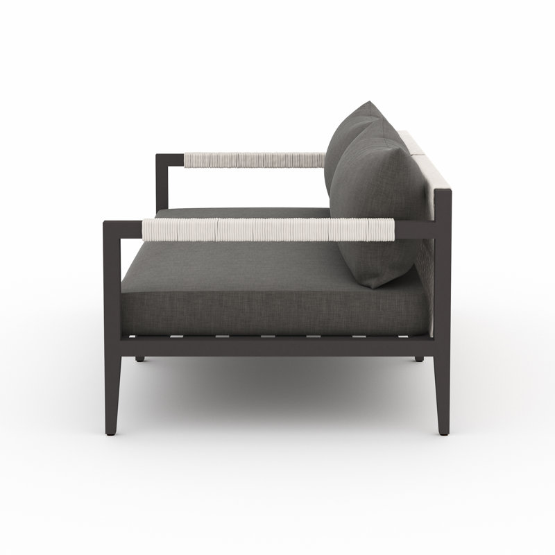 Solano Outdoor Loveseat with Cushions, Charcoal