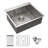 16 Gauge Stainless Steel Single Bowl Kitchen Sink With Soundproofing And Efficient Drainage System.