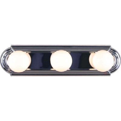 Barre d'éclairage de salle de bain murale 3 lumières l 18 po en chrome