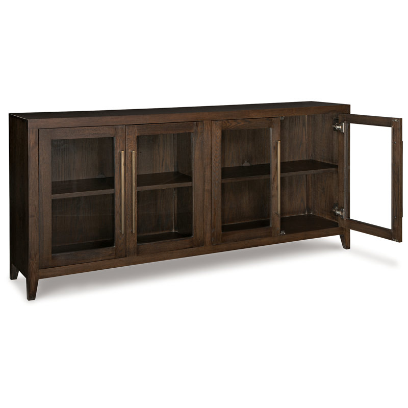 Balintmore 80" Brown Oak Veneer Accent Cabinet with Adjustable Shelving