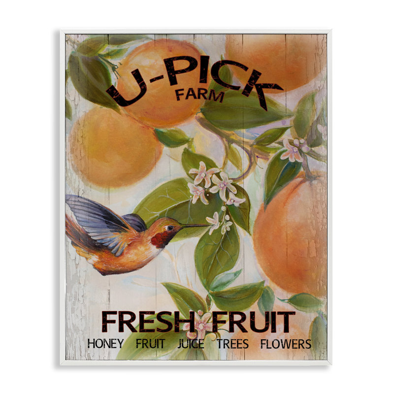 Estampe numérique U-Pick Fresh Fruit Farm, design par Diannart, H 30 po x l 24 po