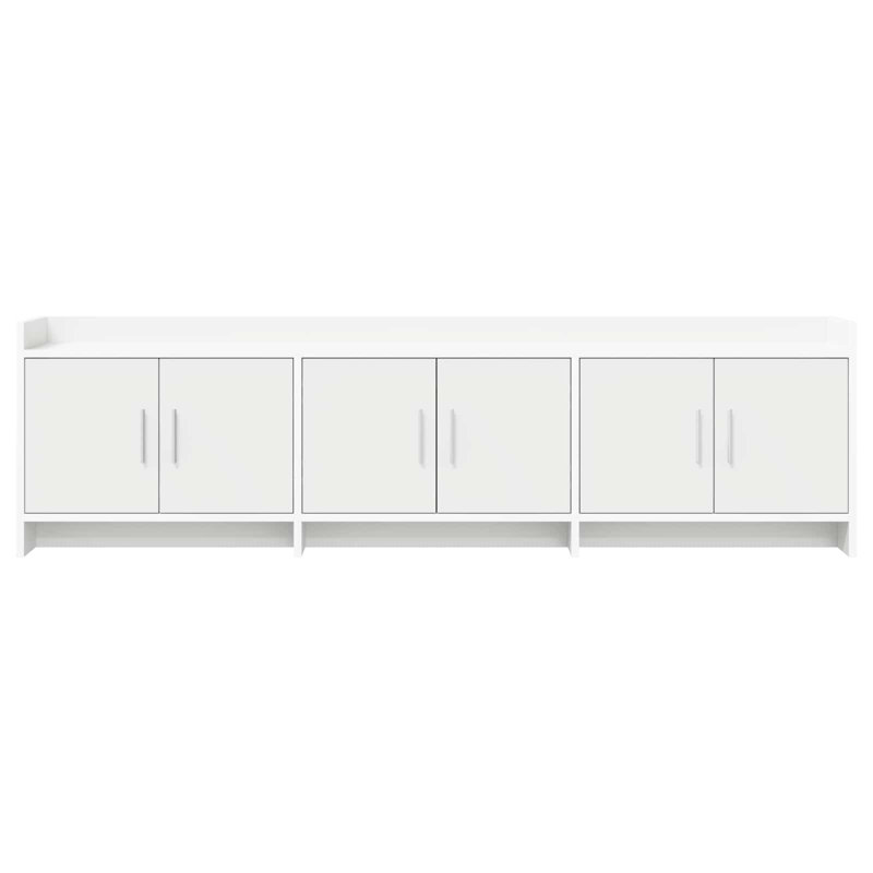 Unfinished TV Stand for TVs up to 75" with Fireplace Included, White
