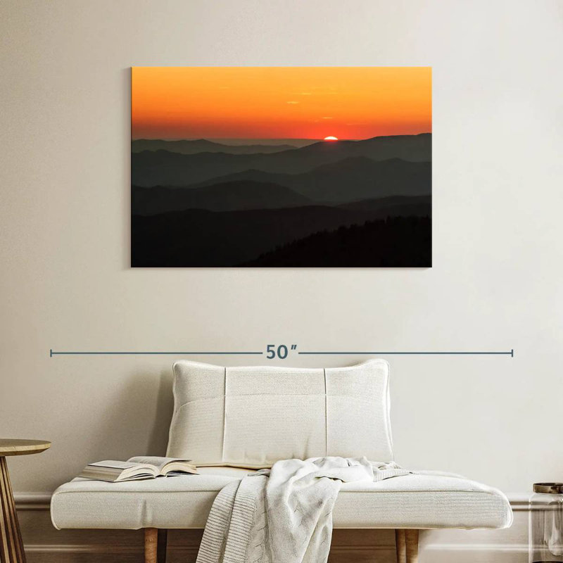 Lever de soleil Alvord Smoky Mountains, H 26 po x l 39 po
