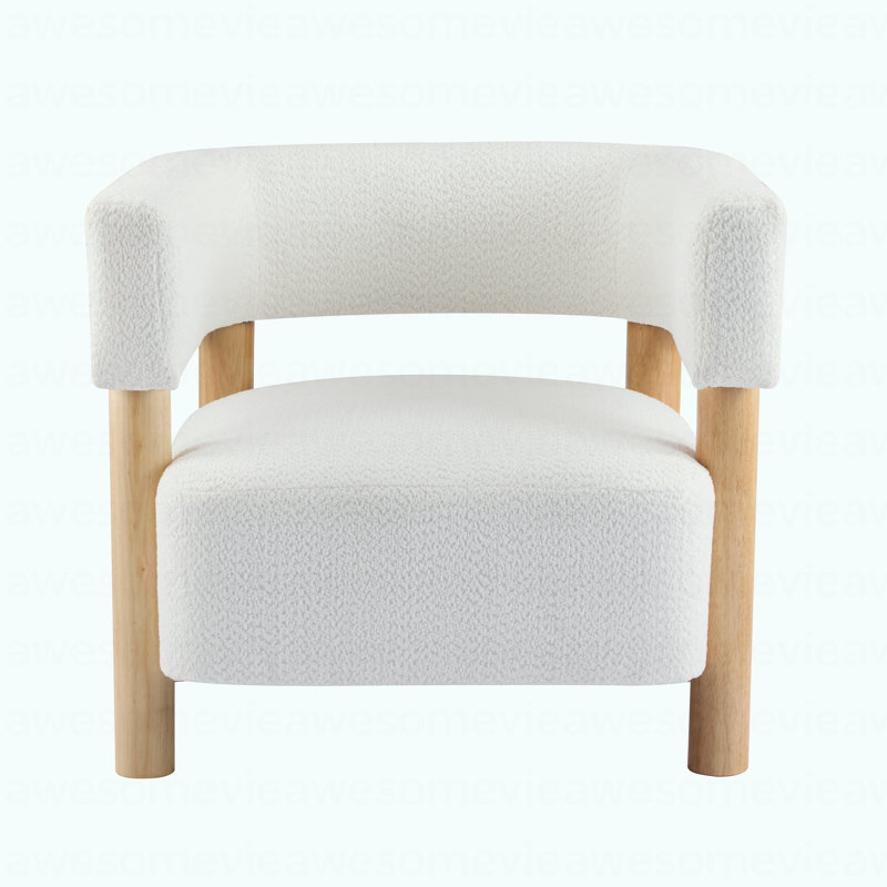 Fauteuil d'appoint rembourré Modern Boucle, Blanc