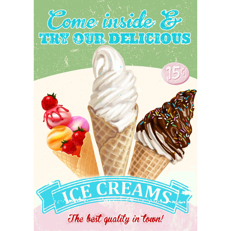 Ice Cream Parlour - No Frame Print, Gallery Metal, 60cm H x 40cm W