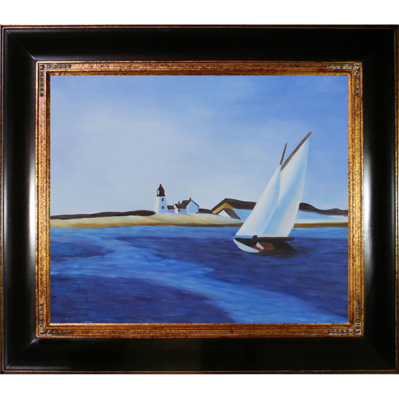 « the long leg » par edward trémie, peinture encadrée, H 26 po x l 30 po x P 2 po, Encadré opulent