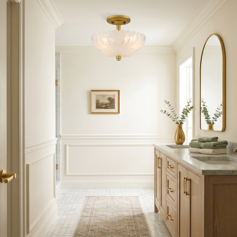 Whitecap 3-Light Brushed Gold Semi-Flush Mount