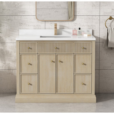 Maxbano 42" Culture Bathroom Vanity with Backsplash