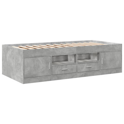 Vidaxl Daybed With Drawers Concrete Grey