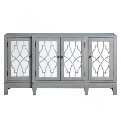 Magdi Antique Gray Finish Console Cabinet