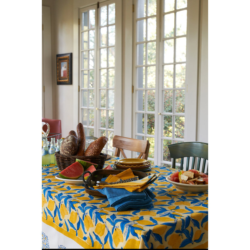 Lemon Tree Handmade Floral Tablecloth