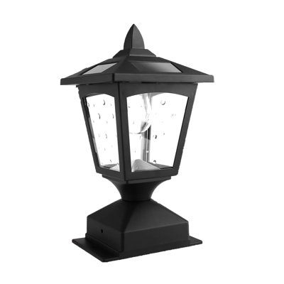 Lampadaire solaire à culot solaire avec marche / arrêt automatique - Éclairage extérieur imperméable Ip65 pour terrasse, clôture, patio (poteaux en bois / vinyle 4 x 4/5 x 5/6 x 6) - 6000k / 3000k, 12h d'autonomie - noir
