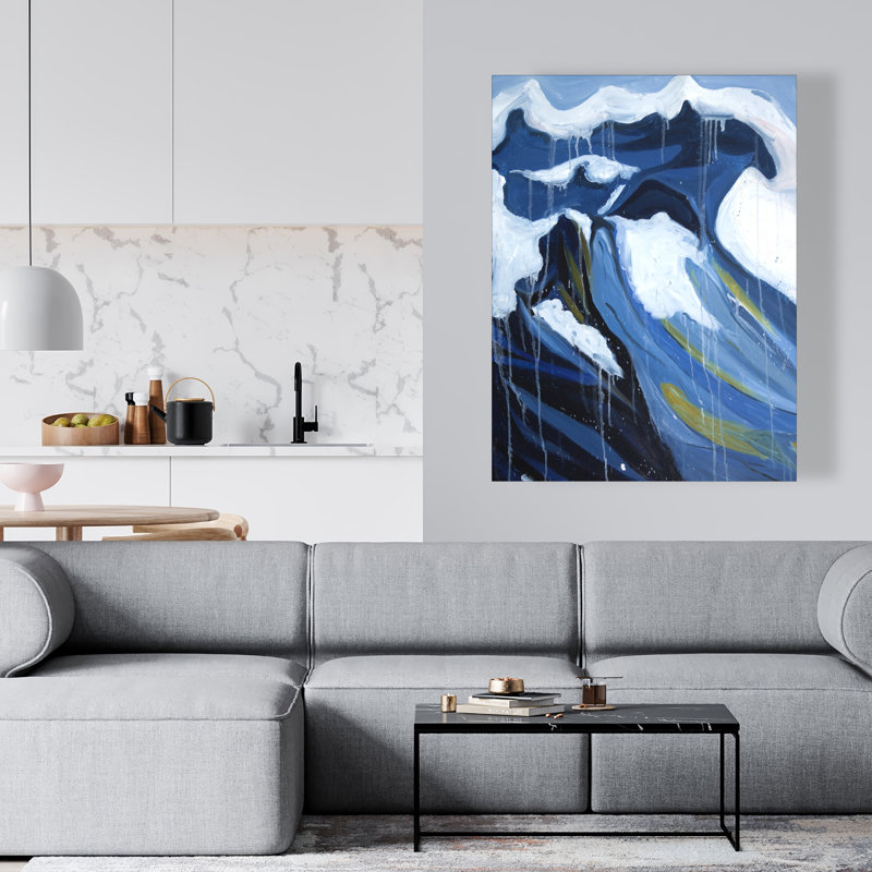 Wave in motion - Classic Blue Bathroom Canvas for Home Decor