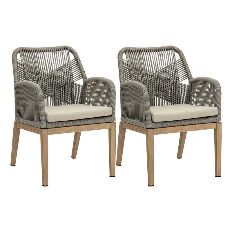 PAT Wicker Outdoor Dining Armchair with Cushion