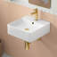 Turner 16" L x 16" W Crisp White Ceramic Square Wall Mount/Vessel Bathroom Sink with Overflow