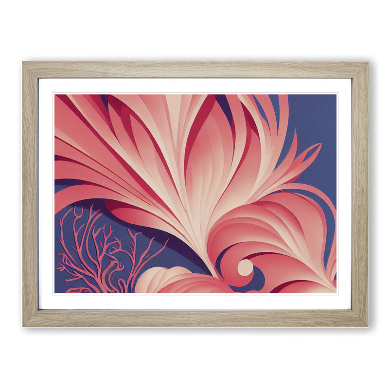 Beautiful Coral Reef Vol.2 Abstract - Single Picture Frame Print, Grey Framed, 46cm H x 64cm W x 2cm D