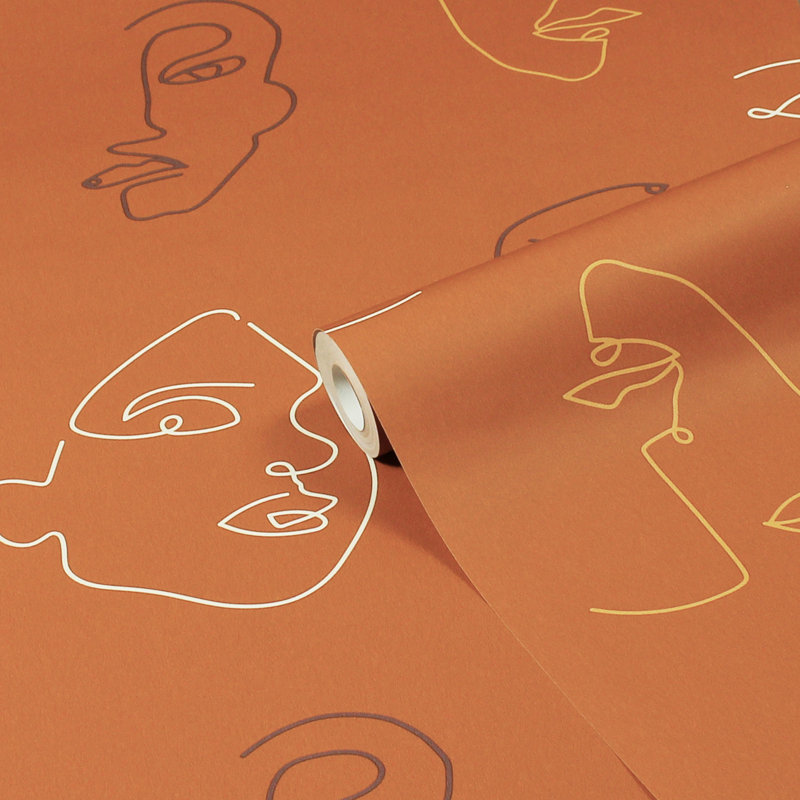 10m x 52cm Matte Wallpaper Roll, Terracotta/Coral