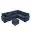Canapé modulaire avec repose-pieds avec rangement et tissu chenille et 2 coussins de salon-1562818790