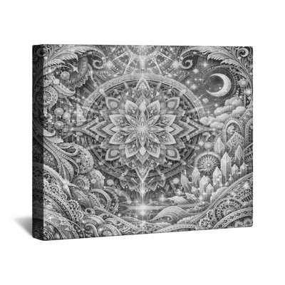 Intricate Mandala Illustration Canvas Gallery Wrap in Many Sizes