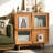 Creative Simple Wood + Glass Door Storage Cabinet Accent Cabinet
