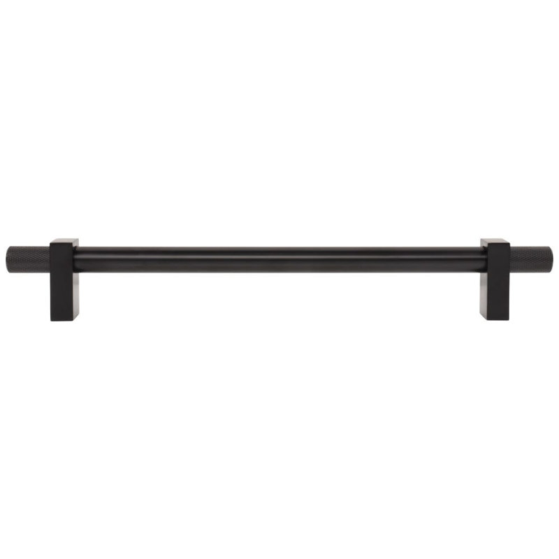 Larkin 4 Knurled Ends Appliance Pull, Matte Black, 18"