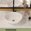 Lavabo de salle de bain vasque ovale en céramique blanche 16 x 13 pouces pour comptoir | Idée de cadeau