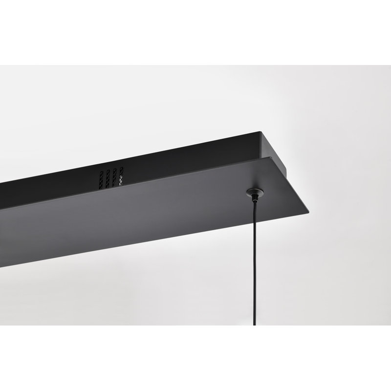 Holzer - LED 48 Inch Island Pendant - Matte Black Finish - Smoked Glass