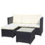 Ensemble de canapé et de table basse en rotin et osier 5 pièces, ensemble de mobilier de patio; canapé d'extérieur (coussin beige), ensemble d'extérieur de canapé d'extérieur