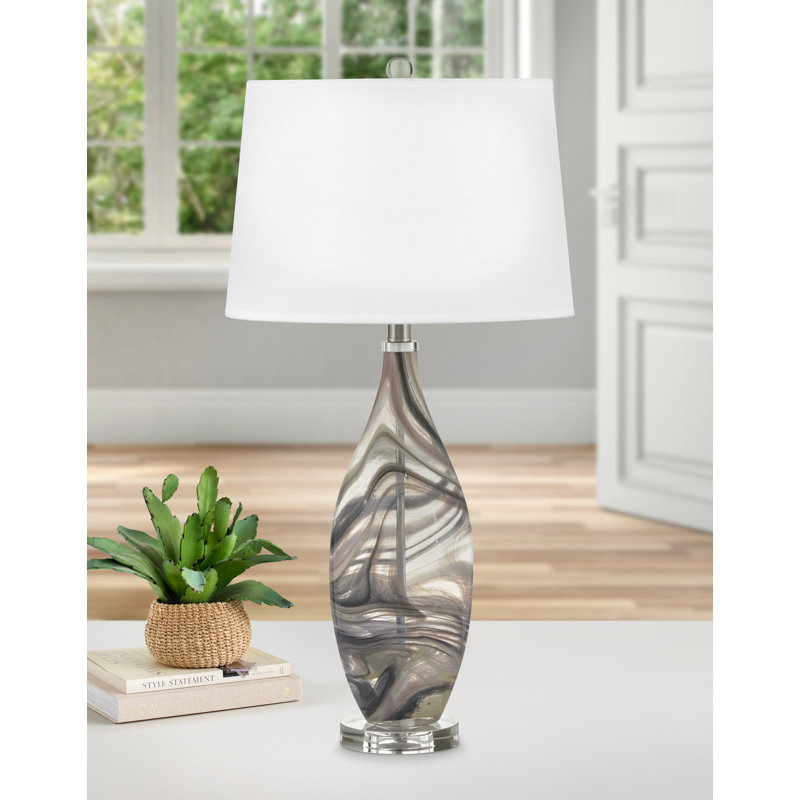 Lampe de table en verre gris 30 po Scilla