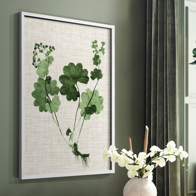 «Forest Foliage on Linen I», reproduction encadrée - bois massif