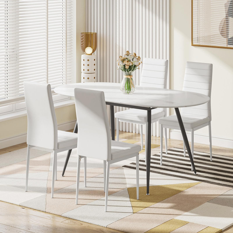 6 - Person Extendable Dining Set, White