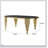 Glass Top Oval Dining Table With Gold Stainless Steel Base-162569513