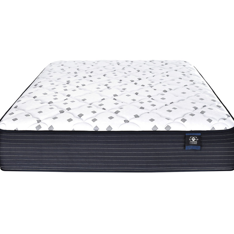 Matelas simple 11,5 po Comfort. Mousse pour une nuit de détente. Couches moyennes Confort accru. Base de soutien. Très lombaire avec Marvelous Middle®. Système de ressorts à bord. Matelas blanc et bleu - et paisible