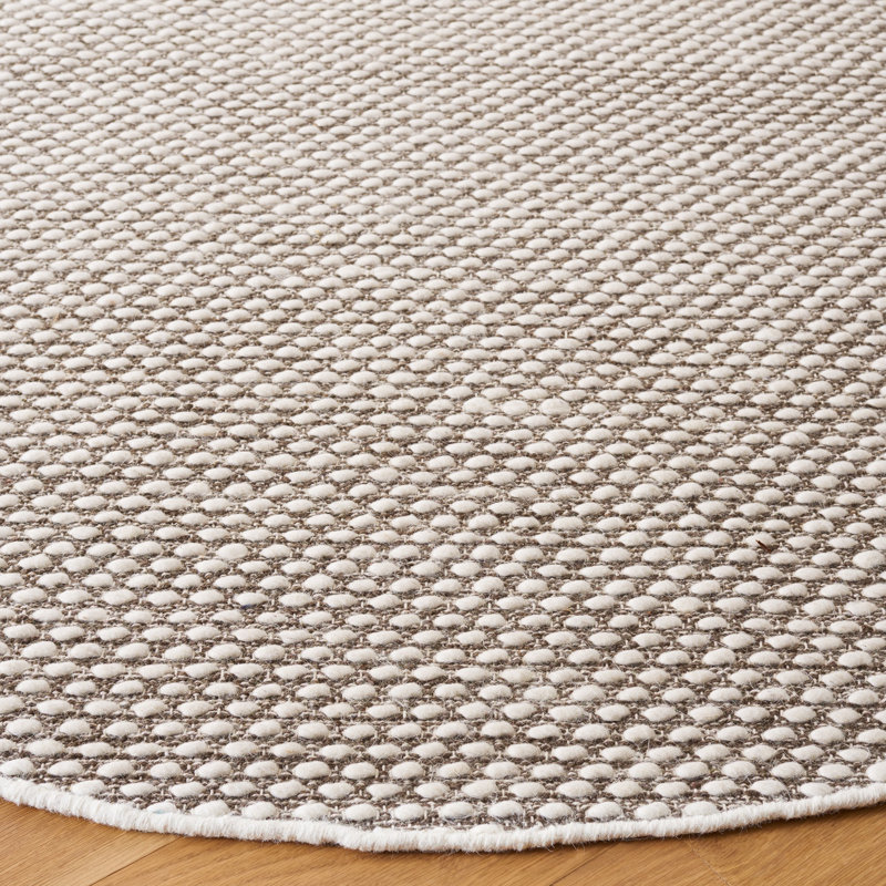 Vermont Flat Weave Wool/Cotton Rug in Brown, Round 6'