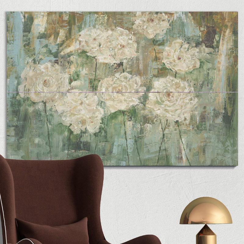 « roses i », peinture sur toile tendue, H 48 po x l 32 po x P 1 po