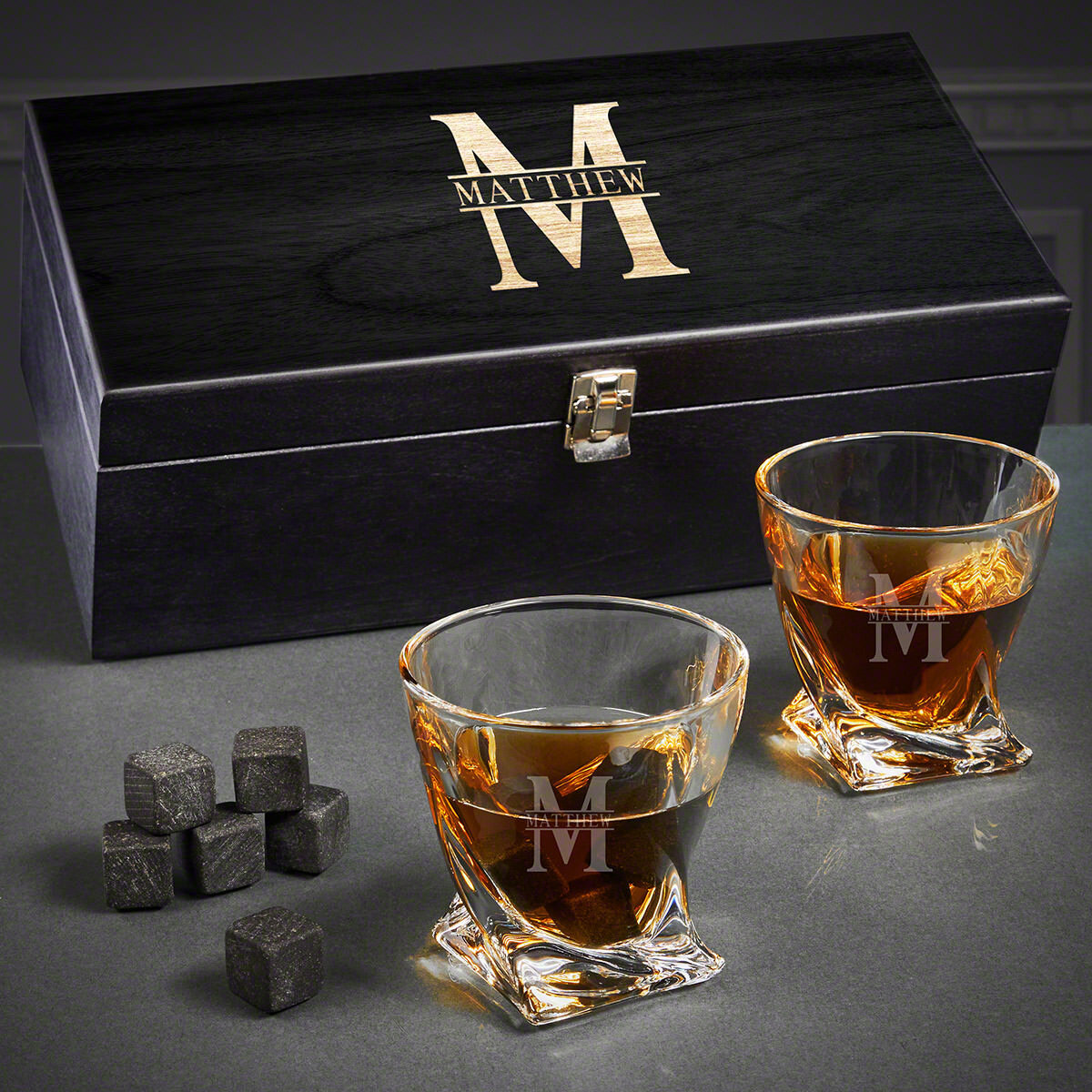 Whiskey and Cigar Gift Set for Men Engraved Cigar Gifts - Home Wet Bar