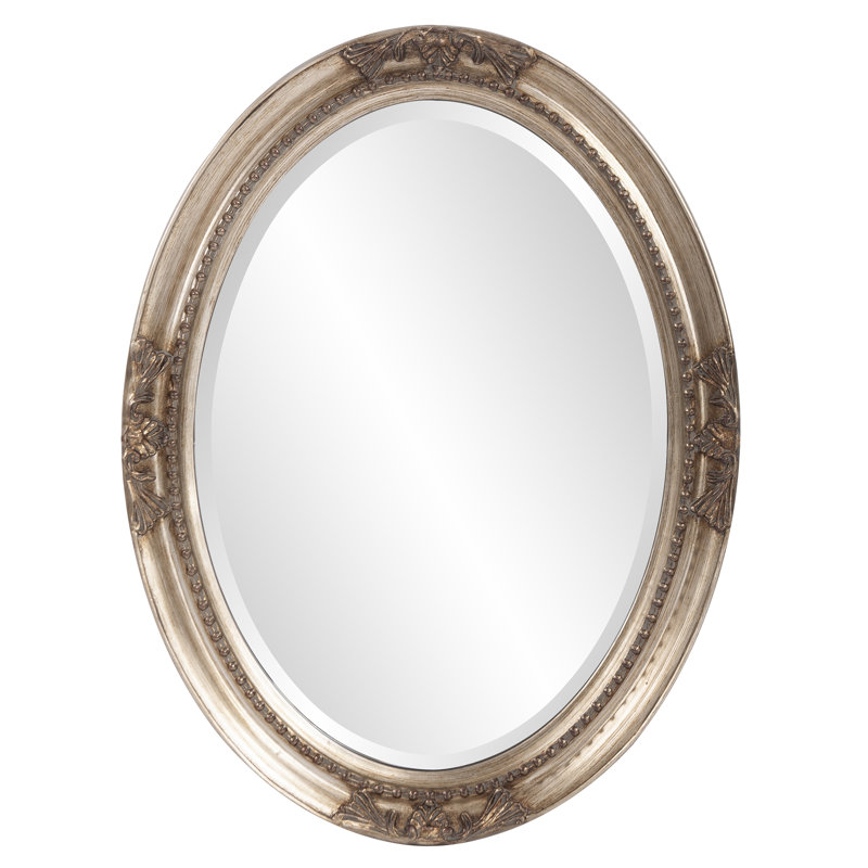Traditional Beveled Wall and Accent Mirror, Antique Silver