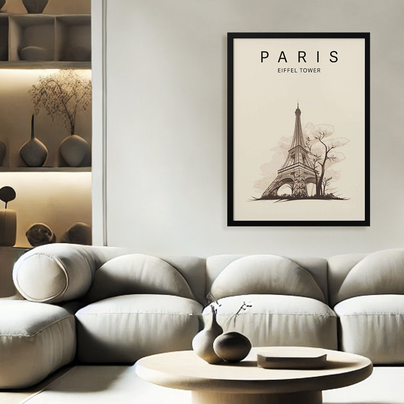 Classic Elegance "Paris Eiffel Tower" Framed Print Wall Art, 40" H x 30" W