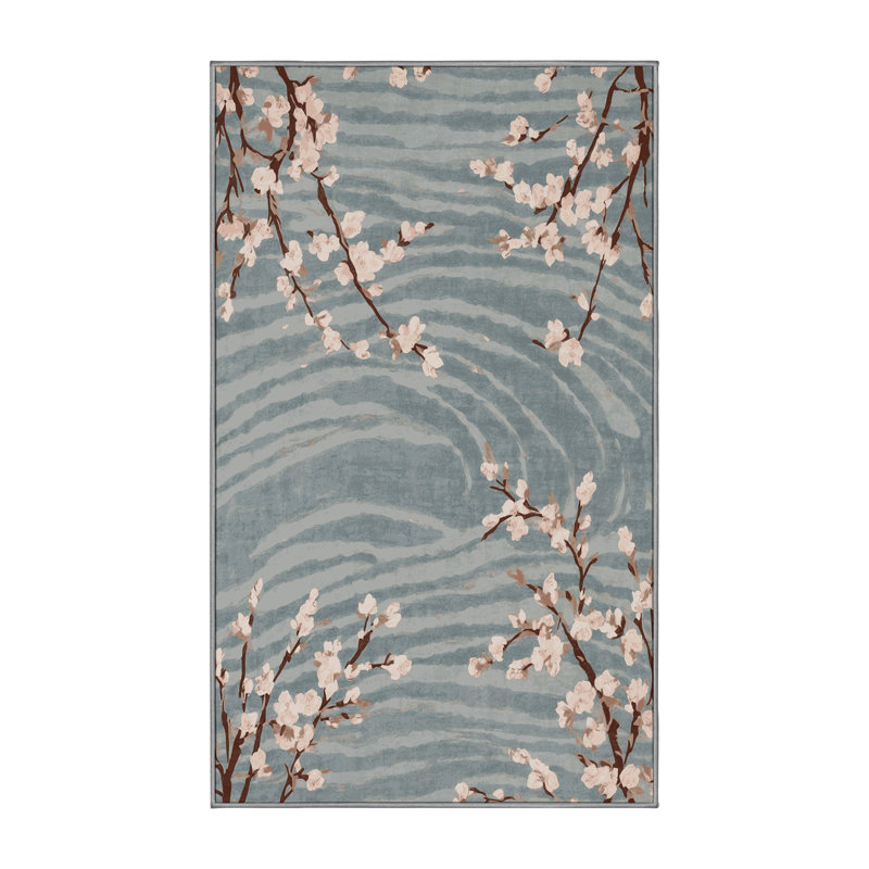 Machine Washable Gray Area Rug, Rectangle 8' x  10'