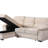 Velvet Fabric Reversible Sleeper Sectional Sofa Chaise-824778800