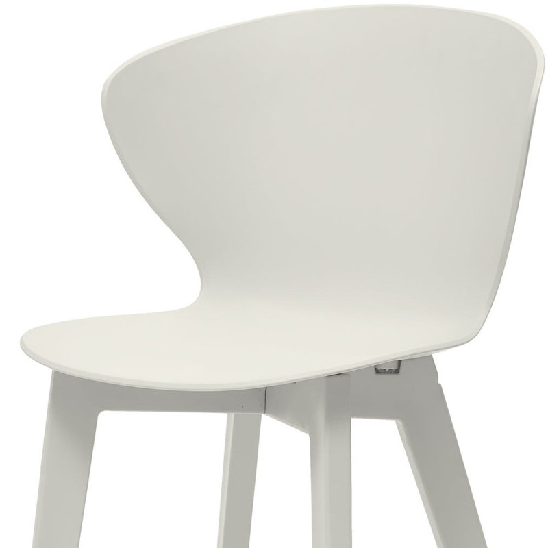 Ensemble de quatre chaises d'appoint blanches en plastique robustes, Blanc