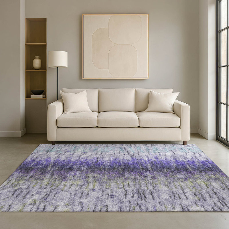 Premium Machine Washable Mayfield AMF2319 Casual Rug, 10' x 14', Purple