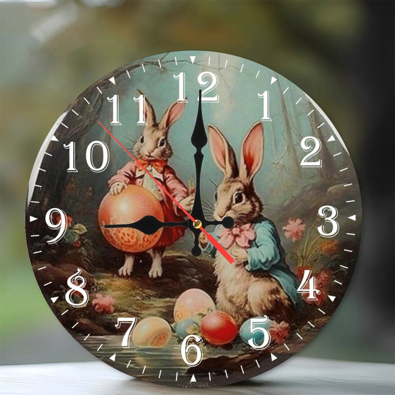 Horloge murale en bois 10 po, mouvement silencieux, à piles (piles AA non incluses), décor artistique, parfait pour les décorations