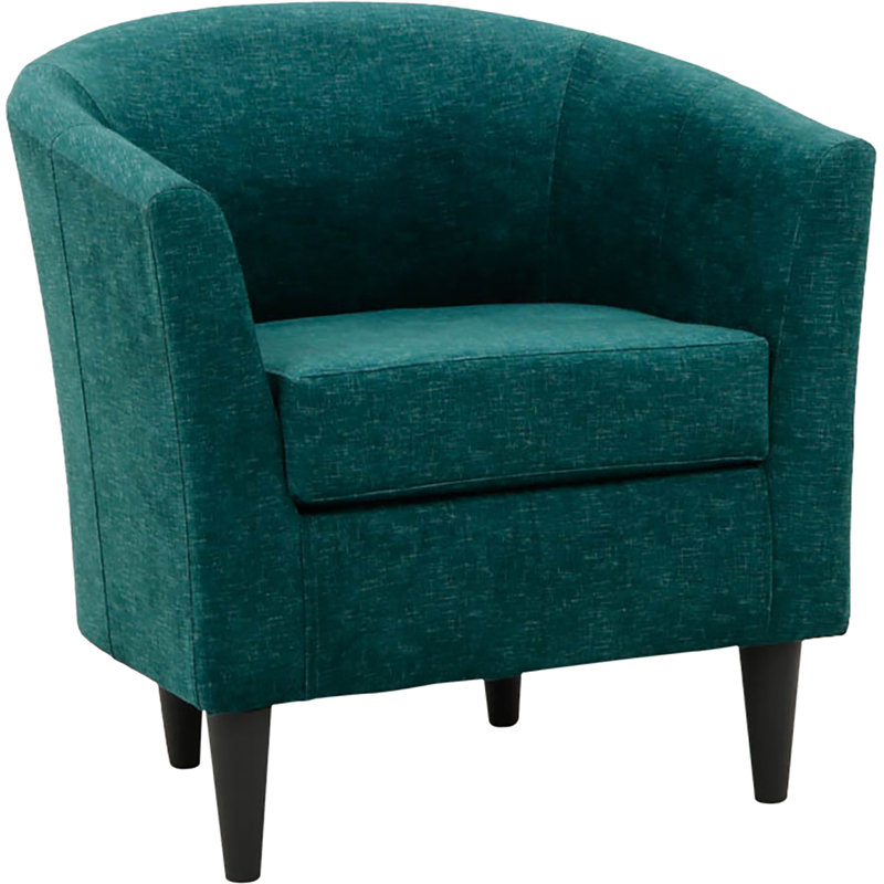 Fauteuil demi-tonneau l 31,5 po Kronos, Polyester bleu sarcelle Aston, Noir