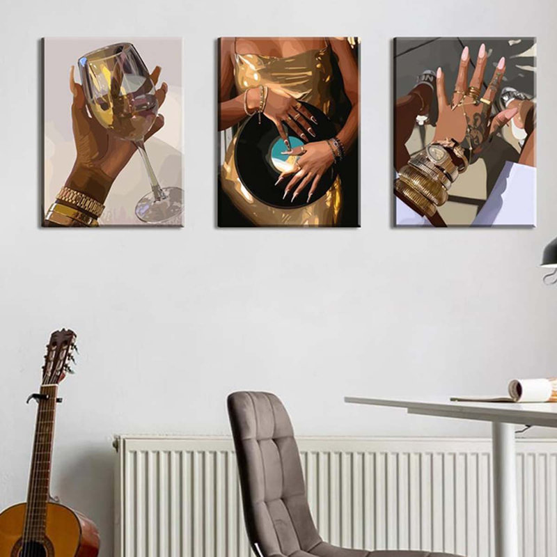 3 Piece Wrapped Canvas Print, 60 cm H x 40 cm W