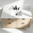 48" Transitional Floating Natural Oak Bath Vanity with 1" Engineered Marble Top-901522882