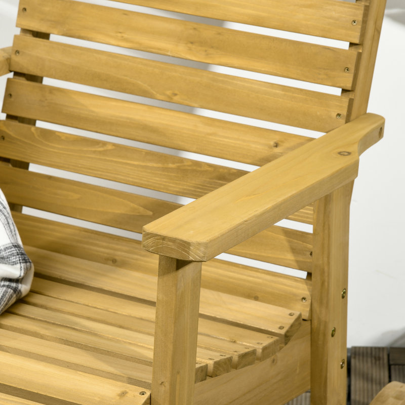 Chaise berçante d'extérieur en bois massif Brainley